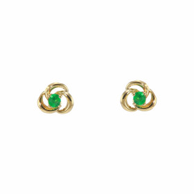 Boucles d oreilles Or Jaune 750/1000 Emeraude Diamètre des pierres : 2mm Dimensions du motif : 5 x 5 mm 