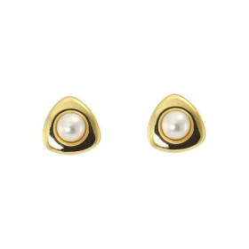 Boucles D'oreilles En Perles De Culture Akoya Et Or Jaune - Paire Neuve Avec étiquettes