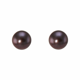 Boucles d&#39;oreilles en Or Jaune 750/1000 et perles noires. Forme des perles : ronde. Diamètre des perles : 7mm