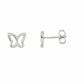 Boucles d'oreilles Papillons Or Blanc 375