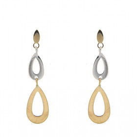 Boucles d'oreilles pendantes 2 Ors 750. Longueur : 2,5cm. Largeur : 6mm