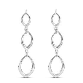 Boucles d oreilles pendantes argent rhodié composées 3 navettes Largeur : 12mm Longueur totale : 50mm Système d attache : ...