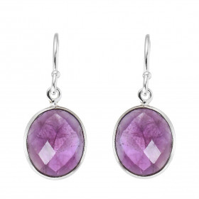  Boucles d oreilles Pendantes Argent 925 Améthyste Ovale 12x10mm Pierres ovales facettées mesurant 12x10mm Dimensions d un...