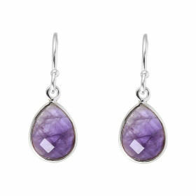 Boucles d oreilles Pendantes Argent 925 Améthyste Poire facettée 9x7mm Pierres forme poire facettées mesurant 9x7mm Dimens...