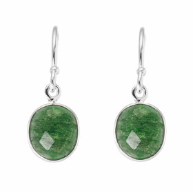 Boucles d'oreilles Pendantes Argent 925 Aventurine Ovale 12x10mm. Pierres ovales facettées mesurant 12x10mm. Dimensions d'...