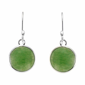 Boucles d oreilles Pendantes Argent 925 Aventurine Ronde 12mm Pierres rondes taille cabochon 12mm diamètre Dimensions d un...