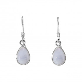 Boucles d oreilles Pendantes Argent 925 Calcédoine Poire 10x7mm Pierres 10x7mm taillées cabochon Système fermeture: croche...