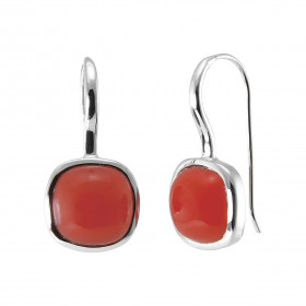  Boucles d oreilles Pendantes Argent 925 Cornaline Coussin 10x10mm Pierres taille cabochon forme coussin 10x10mm Dimension...