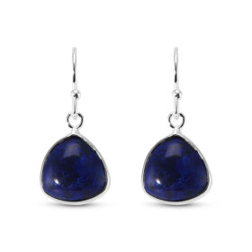 Boucles d oreilles Pendantes Argent 925 Lapis Lazuli Triangulaire 10mm Ces boucles d oreilles pendantes sont serties pierr...