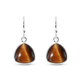 Boucles d oreilles Pendantes Argent 925 Oeil tigre Triangulaire 10mm Ces boucles d oreilles pendantes sont serties pierres...