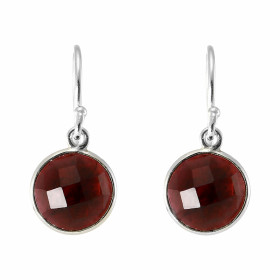 Boucles d oreilles Pendantes Argent 925 Grenat Rond facetté 9mm Pierres rondes facettées 9mm diamètre Dimensions d une bou...