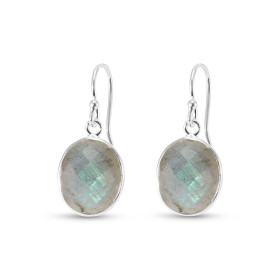 Boucles d oreilles Pendantes Argent 925 Labradorite Ovale 12x10mm Pierres ovales facettées mesurant 12x10mm Dimensions d u...