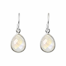 Boucles d'oreilles Pendantes Argent 925  Labradorite Poire facettée 9x7mm