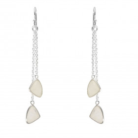 Boucles d oreilles Pendantes Argent 925 Labradorites Triangulaires Chaque boucle est composée 2 chainettes serties d une p...