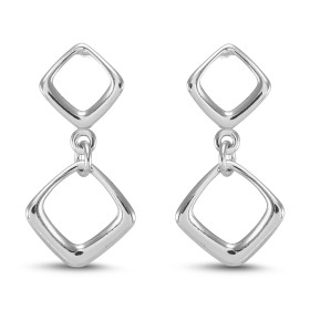 Boucles d oreilles pendantes argent rhodié composées 2 losanges Largeur : 12mm Longueur totale : 24mm Système d attache : ...