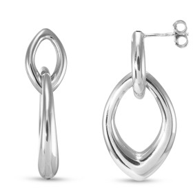 Boucles d oreilles pendantes argent rhodié composées 2 navettes 11x18 19x30mm Largeur 11mm Longueur totale : 28mm Système ...