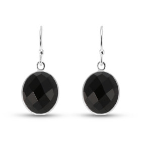 Boucles d oreilles Pendantes Argent 925 Onyx Ovale 12x10mm Pierres ovales facettées mesurant 12x10mm Dimensions d une bouc...