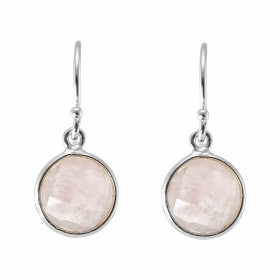 Boucles d'oreilles Pendantes Argent 925 Quartz rose Rond facetté 9mm. Pierres rondes facettées de 9mm de diamètre. Dimensi...