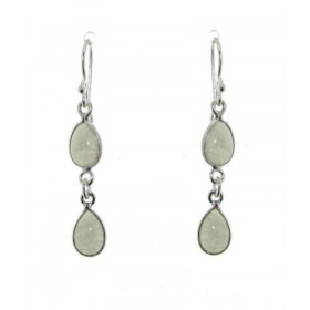 Boucles d'oreilles Argent 925 Aventurine serties de pierres en forme de poire. Longueur : 4,5cm. Dimensions des pierres : ...