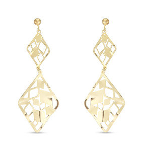 Boucles d oreilles pendantes argent doré composées 2 losanges un style vitrail Largeur : 18mm Longueur totale : 50mm Systè...