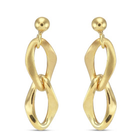  Boucles d oreilles pendantes argent doré composées d un losange lisse un losange satiné Largeur : 10mm Longueur totale : ...