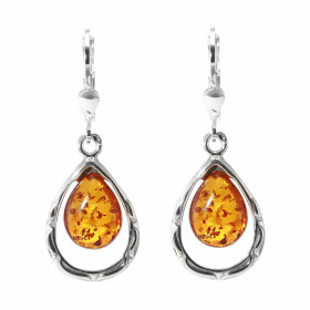 Boucles d oreilles Pendantes Argent Ambre Poire 12x9mm Pierres taille poire 12x9mm Longueur d une boucle d oreille : 35mm ...
