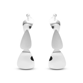 Boucles d'oreilles Pendantes Argent Rhodié 3 formes de gouttes