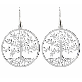Boucles d oreilles pendantes argent rhodié composées d un arbre vie dans un cercle 30mm diamètre Système d attache : croch...