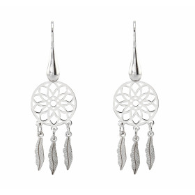 Boucles d'oreilles pendantes argent rhodié attrapes rêves