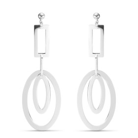 Boucles d'oreilles Pendantes Argent Rhodié Formes Géométriques