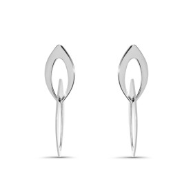 Boucles d oreilles pendantes argent rhodié composées 2 navettes Largeur : 10mm Longueur totale : 26mm Système d attache : ...