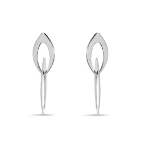 Boucles d'oreilles Pendantes Argent Rhodié Navettes