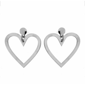 Boucles d oreilles pendantes coeurs Argent 925 rhodié Longueur : 2,8cm Système fermeture : poussettes