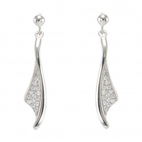 Boucles d'oreilles Pendantes en Argent 925 Rhodié et Oxydes