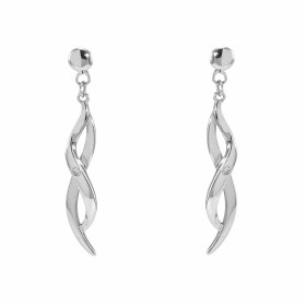  Boucles d oreilles Or Blanc 750/1000 forme signe infini serti d un petit diamant au centre Dimensions boucle : 4x25mm Sys...