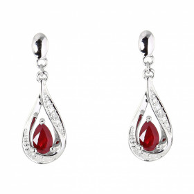 DESTOCKAGE - Boucles d'oreilles pendantes Femme - Rubis - Or jaune18 Carats  - 50% de réduction 