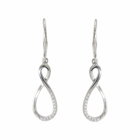 Boucles d oreilles Pendantes Signe Infini Argent 925 Rhodié Oxydes Boucles composées d un motif signe infini pavé d oxydes...