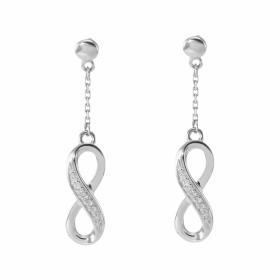 Boucles d oreilles pendantes signe infini diamants Or Blanc 750 Boucles d oreilles pendantes composées d un signe infini s...