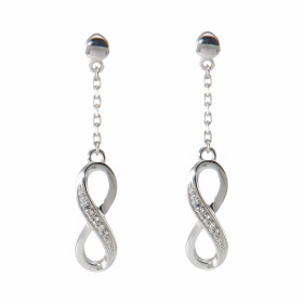 Boucles d oreilles pendantes signe infini Oxydes Argent rhodié Boucles d oreilles pendantes Argent rhodié composées d un s...