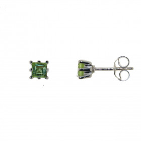  Boucles d oreilles Argent 925 Péridot serties pierres 4mm 