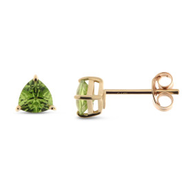 Puces d oreilles Péridot Or Jaune 375 Ces boucles sont serties pierres triangulaires 5x5mm les Péridots sont maintenues pa...