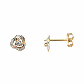  Boucles d oreilles Or Jaune 750 diamants Ces boucles sont serties 2 diamants 1,5mm diamètre Ces diamants sont sertis dans...