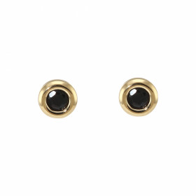  Boucles d oreilles Or 750 Saphirs serties pierres 3,5mm diam&egrave;tre Dimensions du motif : 7mm 