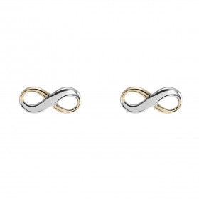 Boucles d oreilles puces 2 ors 375 signe l infini Dimension puce : 4x10mm