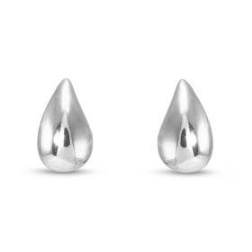 Boucles d oreilles puces argent rhodié forme goutte Largeur : 7mm Longueur : 11mm Système d attache : poussette belge