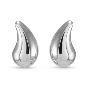 Boucles d oreilles puces argent rhodié forme goutte Largeur : 12mm Longueur : 21mm Système d attache : poussette belge