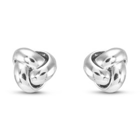 Boucles d oreilles puces argent rhodié forme noeud Largeur : 9mm Longueur : 9mm Système d attache : poussette belge