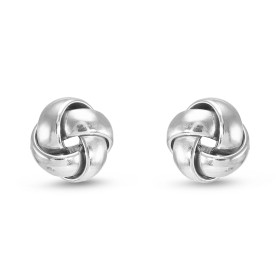 Boucles d oreilles puces argent rhodié forme noeud Largeur : 8mm Longueur : 8mm Système d attache : poussette belge