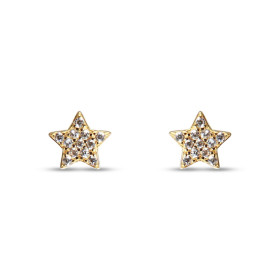 Boucles d oreilles puces argent doré forme d étoile serti d oxydes zirconium Dimension : 7x7mm Système d attache : pousset...
