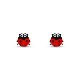 Boucles d oreilles puces argent pour enfant forme coccinelle émail Dimension : 7x7mm Système d attache : poussette belge